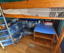 Double Bunk Bed with integrated desk and Couch