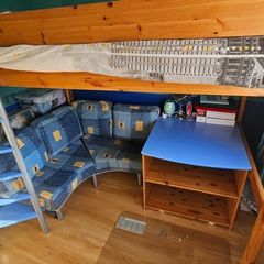 Double Bunk Bed with integrated desk and Couch