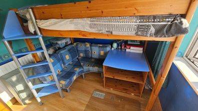Double Bunk Bed with integrated desk and Couch