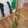 Antique Victorian Art Nouveau Brass Telescopic Floor Lamp Adjustable Standard Light Image 4