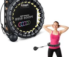 NEW SALE | Smart Hula Ring Hoops, Weighted Hula Circle 24 Detachable Fitness Ring with 360 Degree Auto-Spinning Ball Gymnastics, Massage, Adult Fitness for Weight Loss