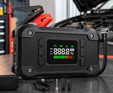8000A Car Jump Starter with 150 PSI Air Compressor, Portable Battery Booster, Tyre Inflator, Power Bank & LED Flashlight