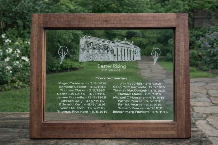 Laser engraved mirror