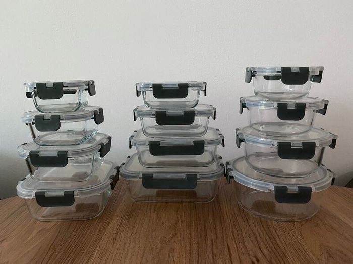 Glass Food Storage Containers Set (12 Pcs)