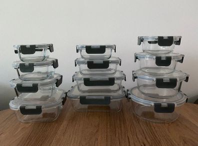 Glass Food Storage Containers Set (12 Pcs)