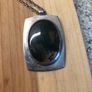 silver mossagate handmade pendant and chain Image 3