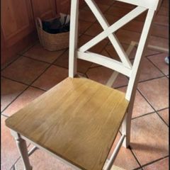Four oak chairs.