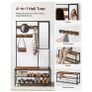 Coat Rack with Hooks, Clothes Rack with Mirror, Shoe Bench and Shelves, 36 x 98 x 185 cm, for Hallway, Bedroom, Living Room, Vintage Brown/Black Image 3