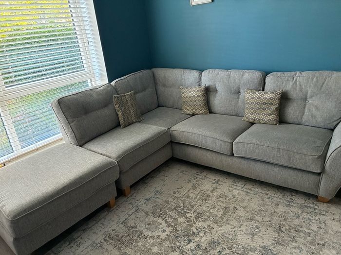 Corner sofa and Arm Chair with Foot Stool
