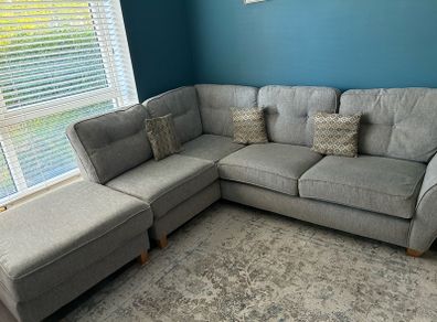 Corner sofa and Arm Chair with Foot Stool