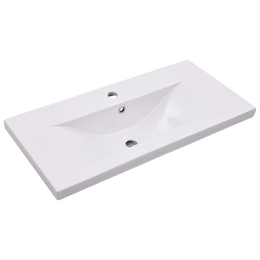 Sink Cabinet with Built-in Basin High Gloss Black Chipboard