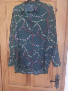 Green and chain print blouse ( free postage)
