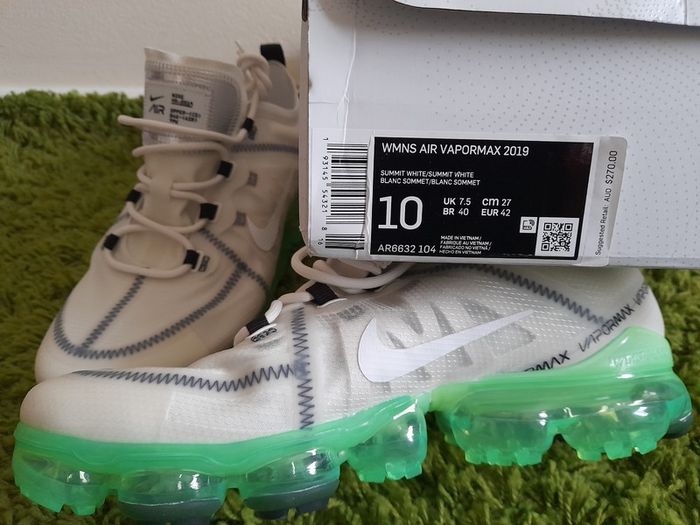 Nike Wmns Air VaporMax 2019 'Phantom Volt' UK-7.5/EUR-42 AR6632 104 Summit White/Phantom-Black-Summit White-2019