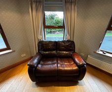 3 seater and 2 seater brown leather