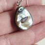Vintage solid 925 sterling silver abalone shell drop earrings. Image 6