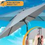 2.7M Grey Parasol Garden Umbrella Sun Shading | Water Repellent Polyester (UV 30)| Easy to Open and Close Crank Mechanism (FREE POSTAGE) Image 2