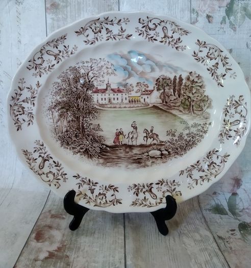 Vintage Mount Vernon Windsor Ware "  Main Entrance West Front " Platter