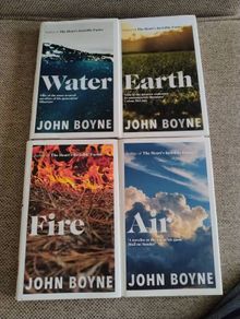 John Boyne collection of 4 books Water Earth Fire Air all hardback with dustcover in very good condition FREE STANDARD POSTAGE INCLUDED
