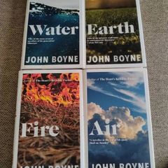 John Boyne collection of 4 books Water Earth Fire Air all hardback with dustcover in very good condition FREE STANDARD POSTAGE INCLUDED