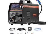 MIG Welder, 160A Synergic Mig Welding Machine, 4-in-1 Gas MIG/Flux Core MIG/Stick/Lift TIG Multi-Process Welder Machine with IGBT Inverter Technology and LCD Screen Display