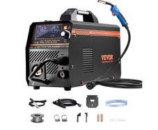 MIG Welder, 160A Synergic Mig Welding Machine, 4-in-1 Gas MIG/Flux Core MIG/Stick/Lift TIG Multi-Process Welder Machine with IGBT Inverter Technology and LCD Screen Display