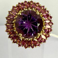 African Amethyst Rhodolite Garnet Ring