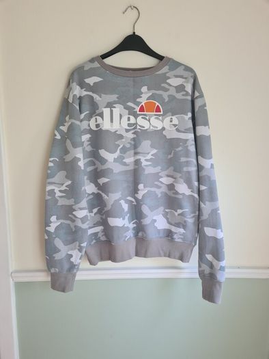 womens ELLESEE camouflage sweatshirt grey camo sweater top Size UK 12 EU 40