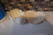 cream ceramic trinket dishes
