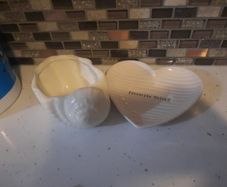 cream ceramic trinket dishes