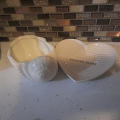 cream ceramic trinket dishes