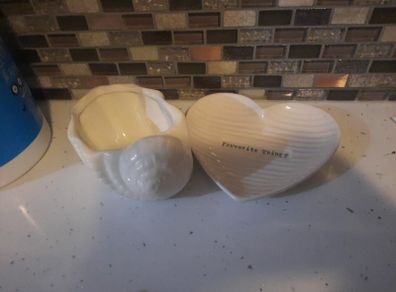 cream ceramic trinket dishes