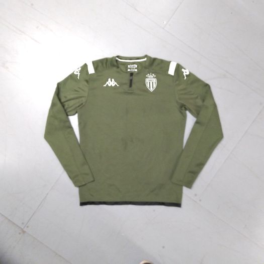 AS Monaco (L) Sweatshirt Jersey Jumper Pullover Shirt France Ligue 1 Monte Carlo French Kappa Gara Large Sweatshirt  Jumper Pullover Green Large  Half Zip