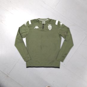 AS Monaco (L) Sweatshirt Jersey Jumper Pullover Shirt France Ligue 1 Monte Carlo French Kappa Gara Large Sweatshirt  Jumper Pullover Green Large  Half Zip
