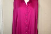 New Look curves pink satin blouse (size 28)