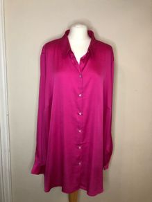 New Look curves pink satin blouse (size 28)