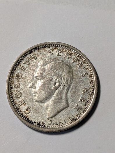 SA silver Sixpence 1952