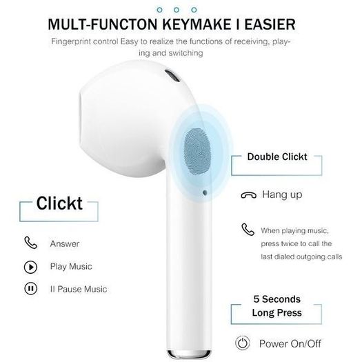 Wireless Bluetooth Earphones Earbuds Headphones In Ear With Mic Sport Sweatproof