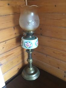 Converted antique oil lamp