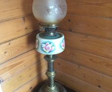 Converted antique oil lamp