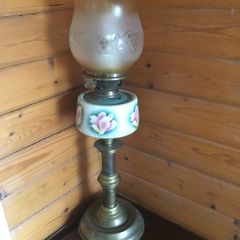 Converted antique oil lamp
