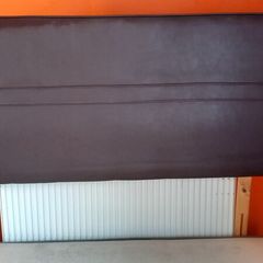 Double Bed Base with Leather Headboard.