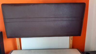 Double Bed Base with Leather Headboard.
