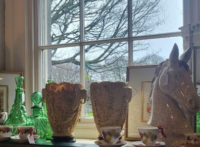 Heavy Carved Oriental Vases