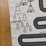 OYOY Kids play mat Adventure Rug 180cm x 70cm roads teepees organic cotton Image 7