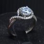 9ct White Gold Dublin Hallmarked Halo Ring Size 54 Image 2
