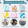 Pom Poms Cat Balls with Bells 6 Pieces 5cm Soft Toys for Kitten Indoor and Outdoor Playing, Chewing, Scratching Image 3