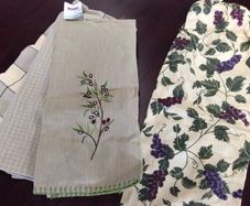 3 New Irish Tea Towels & bag holder