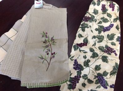 3 New Irish Tea Towels & bag holder