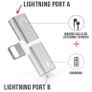 Dual 8 Pin Charger and Audio Adapter For iPhone 12 11 XS MAX XR 8 Plus Image 2