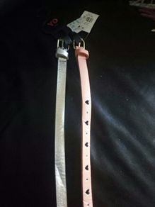 BNWT 2pk Belts Peach and Metallic